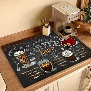 Silica Mud Rubber Bottom Coffee Machine Mat, Quick-Dry Drainage Pad, Absorbent Bowl Dish Pad, Heat Insulation Table Mat, Non-Slip