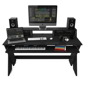 Glorious Sound Desk Pro Studio Desk w/ sliding keyboard shelf / Black