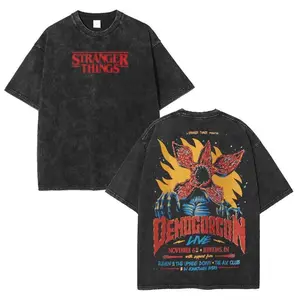 Stranger Things Vintage Washed Graphic Shirt TV Series Classic Movie Lover Tshirt, Movie Buff Tee, Film Fan Gift, men gifts Oversized Cotton Fabric