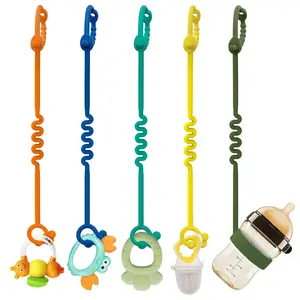 X-SRT30 Toy Straps for Baby – 5 Pack Adjustable Silicone Toy Straps for Baby and Sippy Cup Straps for Strollers, High Chairs, Cribs, Car Seats, Food Grade Silicone, BPA Free, Multi Colors