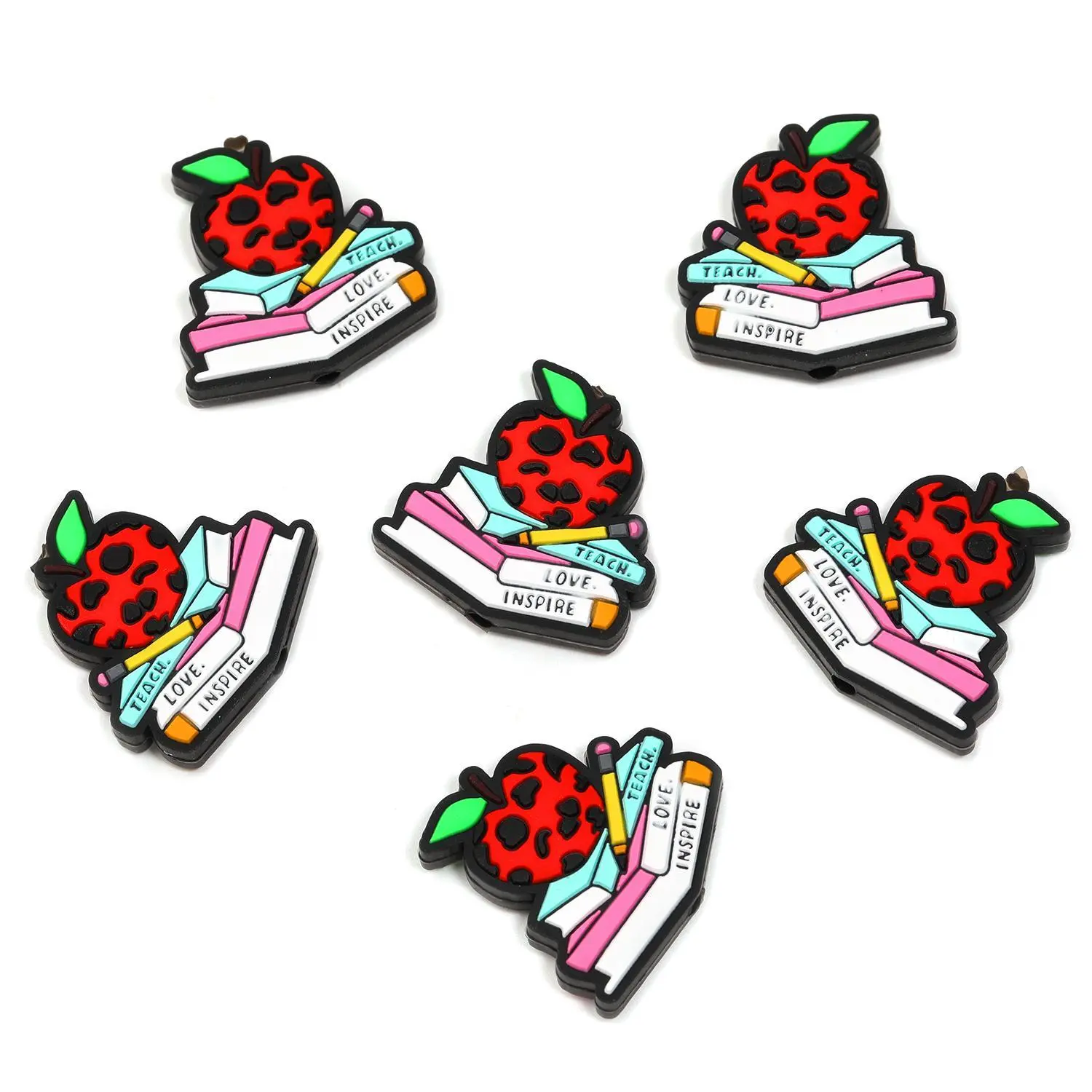 65.PZ395010/ Leopard Print Apple and Books/10PCS