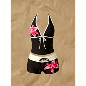 2026 New Summer Women's Two-Piece Plaid Bikini Set, Retro Sportswear, Perfect for Pool Parties and Luxury Beach Vacations