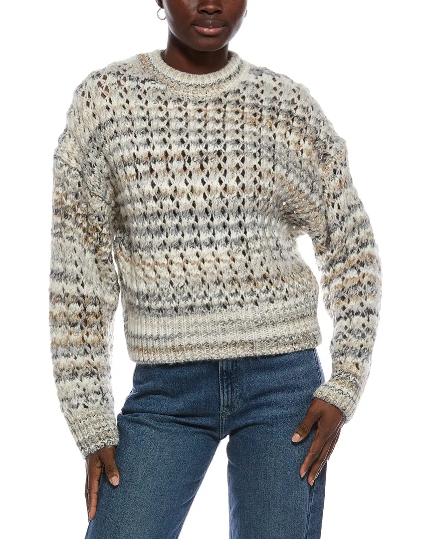 Madewell Fawn Open Stitch Stripe Wool & Alpaca-Blend Pullover
