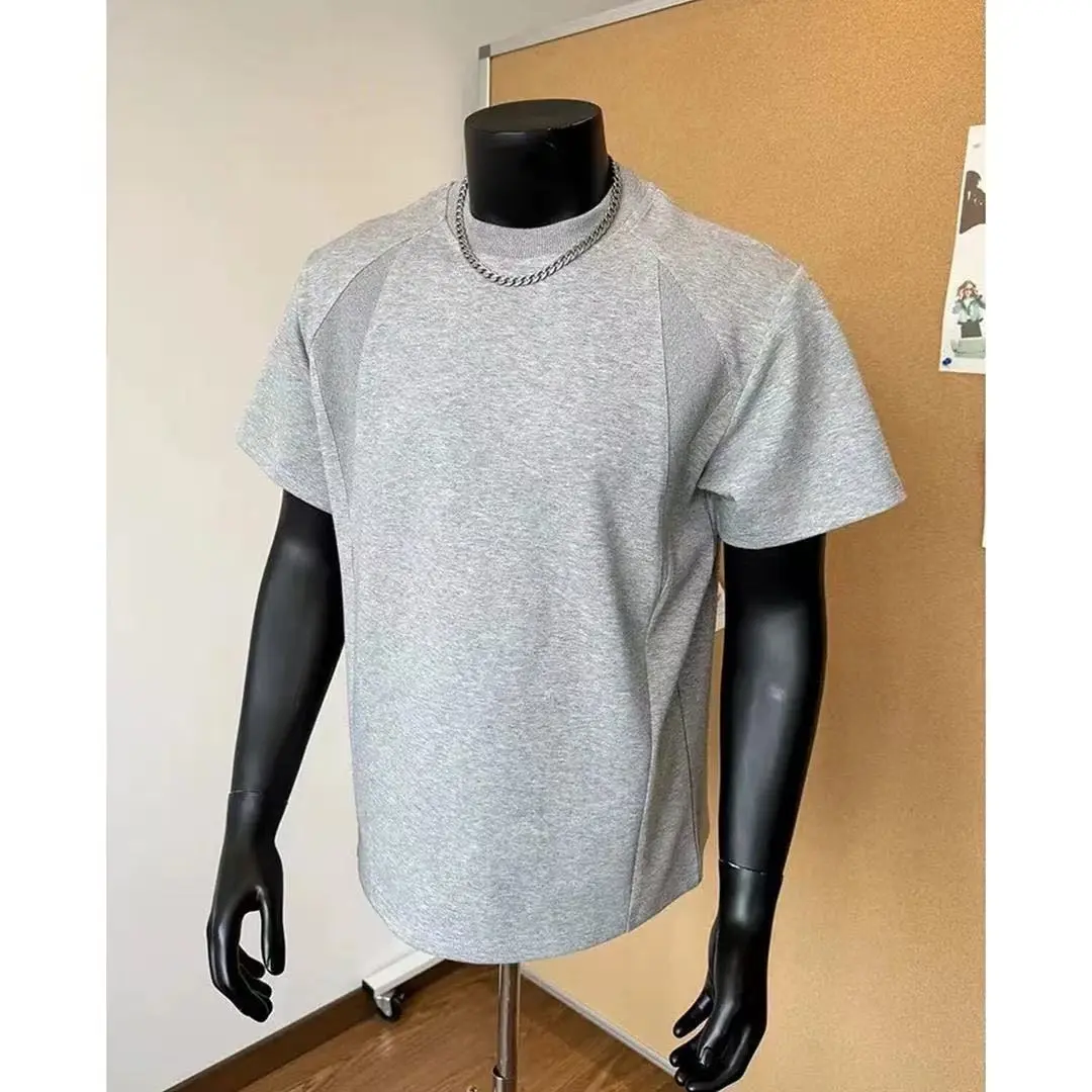 White Slim fit men's top, fashionable and versatile, breathable and sweat absorbing（NO DIY）