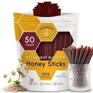 Snackathon Honey Sticks, Buckwheat Blossom Pure Honey, Made in USA