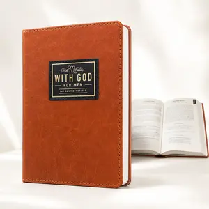 One Minute With God for Men 365 Daily Devotional Book, Brown Faux Leather Prayer & Reflection Book with Scripture-Based Readings, Daily Encouragement & Giftable Christian Faith Book for Dad, Husband, Son, Pastor, Father’s Day, Birthday & Christmas Gift