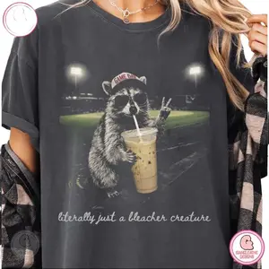 [ Sale Up To 40%] Comfort Colors Racoon Funny Ballfield Dark Shirt Only, Travel Baseball Softball Tournament, Softball Ball Mom Tee