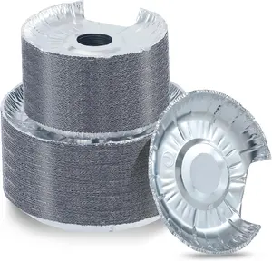 100Pack Round Electric Stove Burner Covers Disposable  Foil Drip Pan Liners, Round 6 & 8 Inch Burner Bibs Keep Electric Range Stove Clean From Oil and