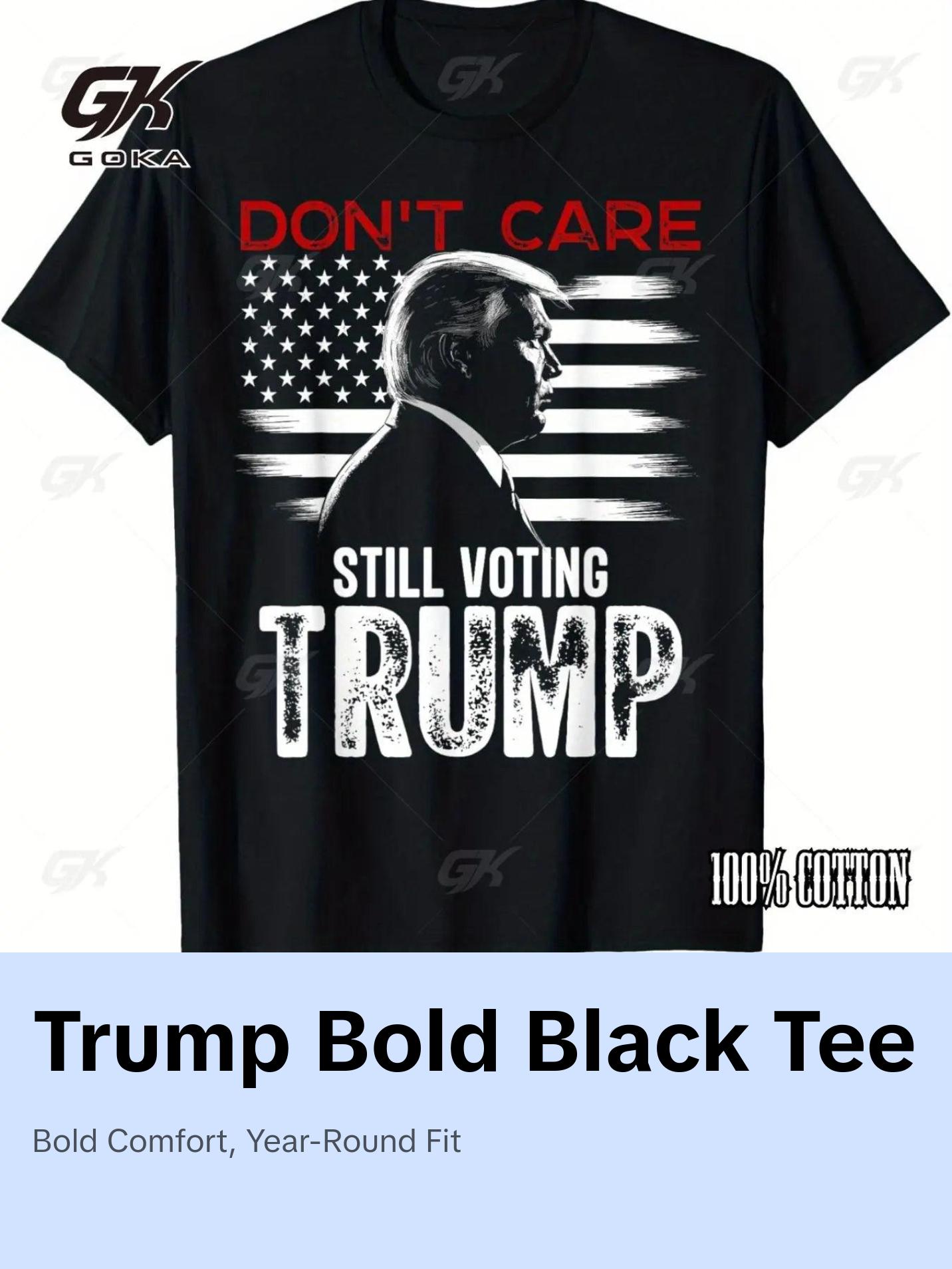 Trump Bold Black Cotton T Shirt