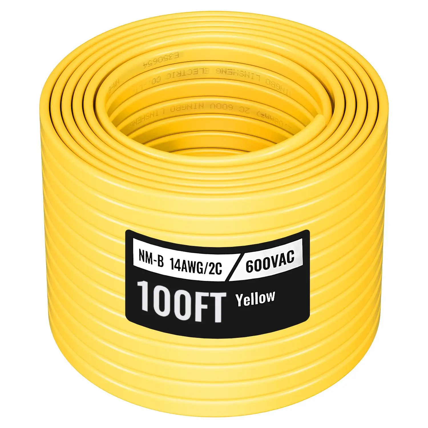 【summerfinds】VEVOR 14AWG/2C NM-B Wire Spool, 100 ft Non-Metallic PVC-Sheathed High-Purity Copper Core Electrical Cable with Ground, Indoor Residential Use for Outlets, Switches, Lighting Wiring Projects | Father's Day Gift, Spool Of Wire, Efficient Tr