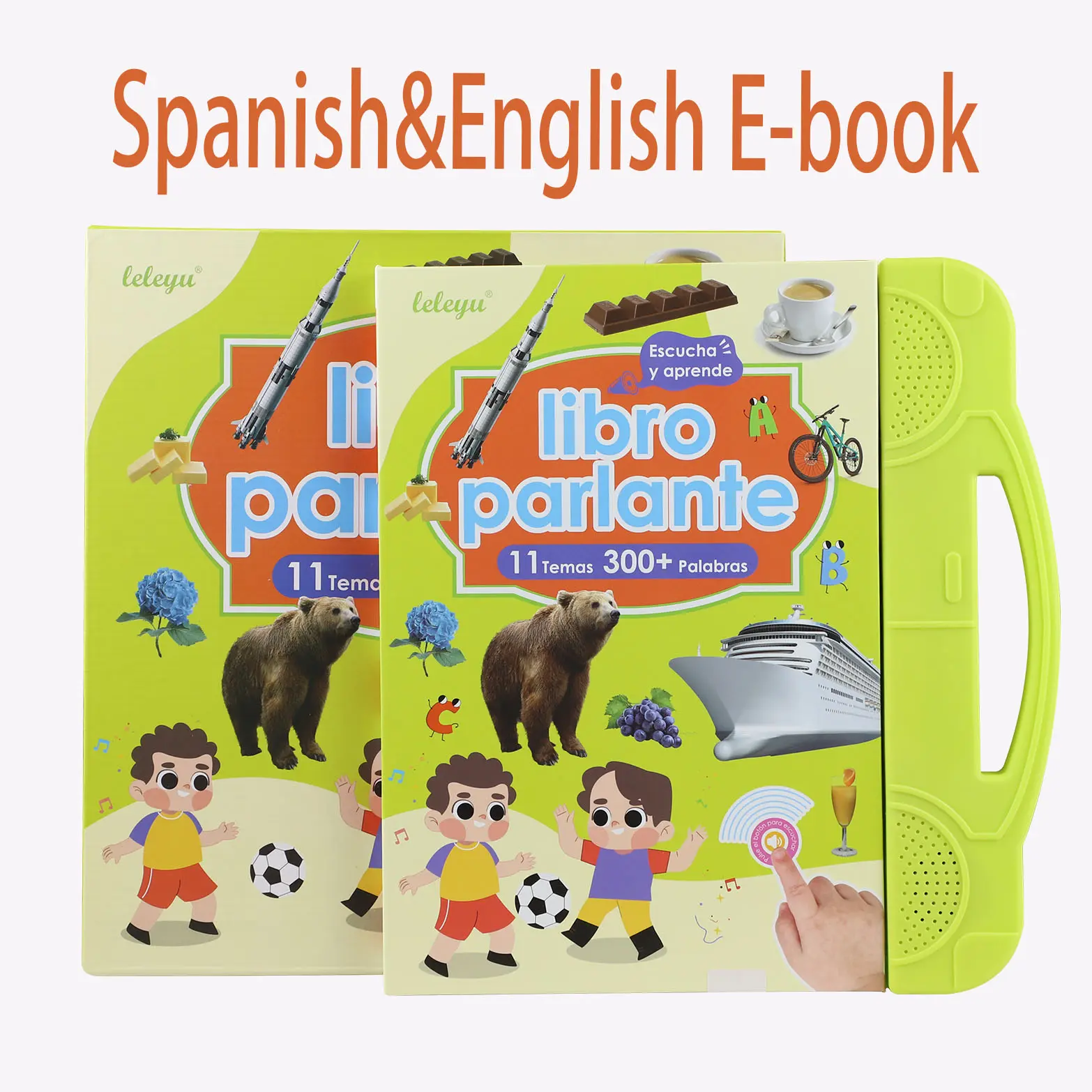 Spanish English Sound Book for Kids 2 3 4 5 Years Old, 11 themes 300+ Words Audio Talking Book for Toddler, Interactive Toys to Learn Spanish, Bilingual Book Juegos para Niños