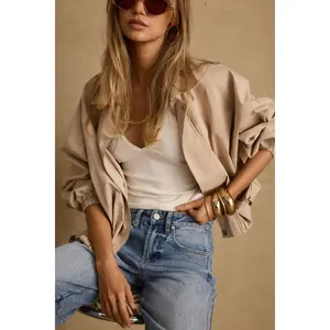 Monte Khaki Bubble Hem Jacket