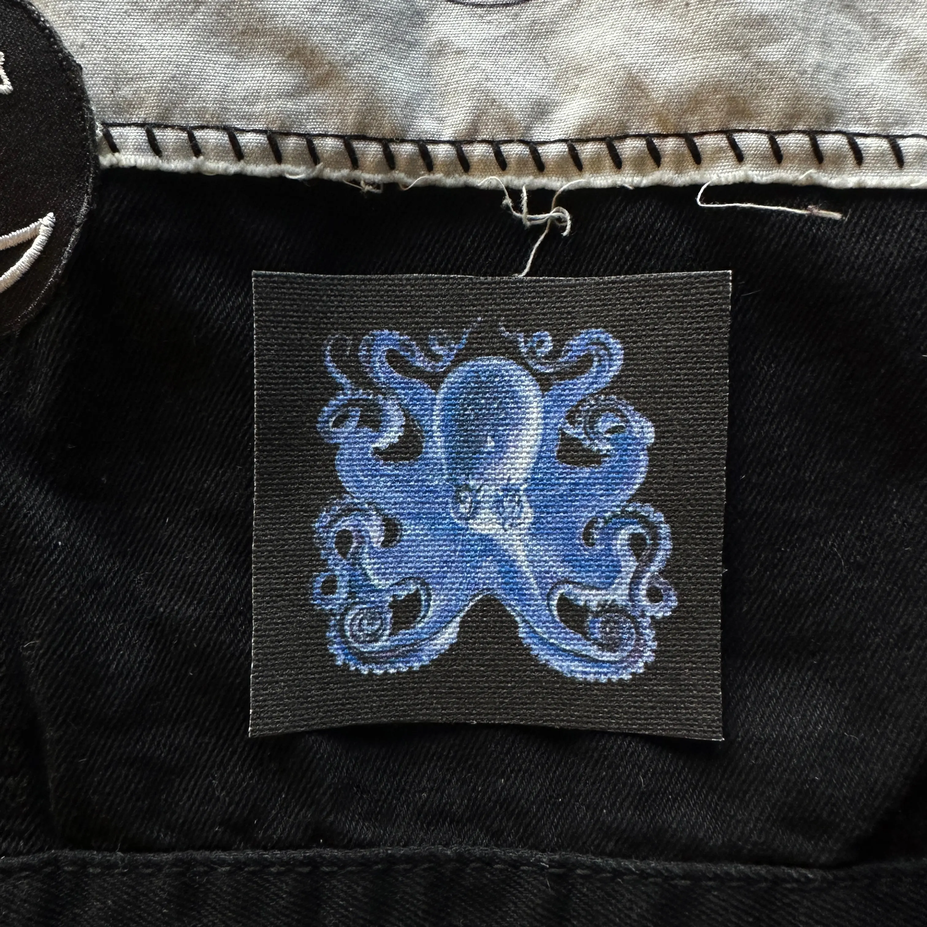 Blue Octopus Fabric Sew On Patch Blue Octopus Fabric Sew On Patch