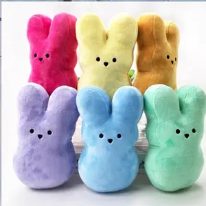 Cute Easter Bunny Plush Toys, Kawaii Soft Adorable Stuffed Animals, Colorful Rabbit Figurines, Easter Decoration Accessories, 6pcs/1pcs Set, Perfect for Holiday Gifts