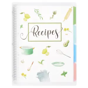 Soligt Recipe Book Journal , 8.5" x 11" Personal Blank Recipe Notebook, Removable Hardcover Recipe Journal Book Binder with 8 Dividers and 24 Tabs, Hold up to 240 Recipes Cooking Kitchen