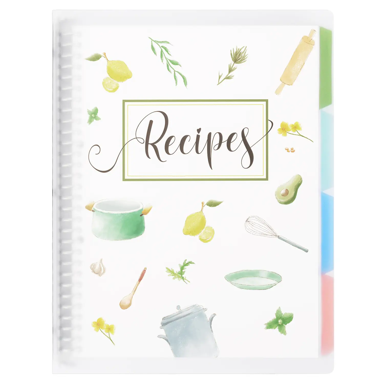 Soligt Recipe Book Journal , 8.5" x 11" Personal Blank Recipe Notebook, Removable Hardcover Recipe Journal Book Binder with 8 Dividers and 24 Tabs, Ho