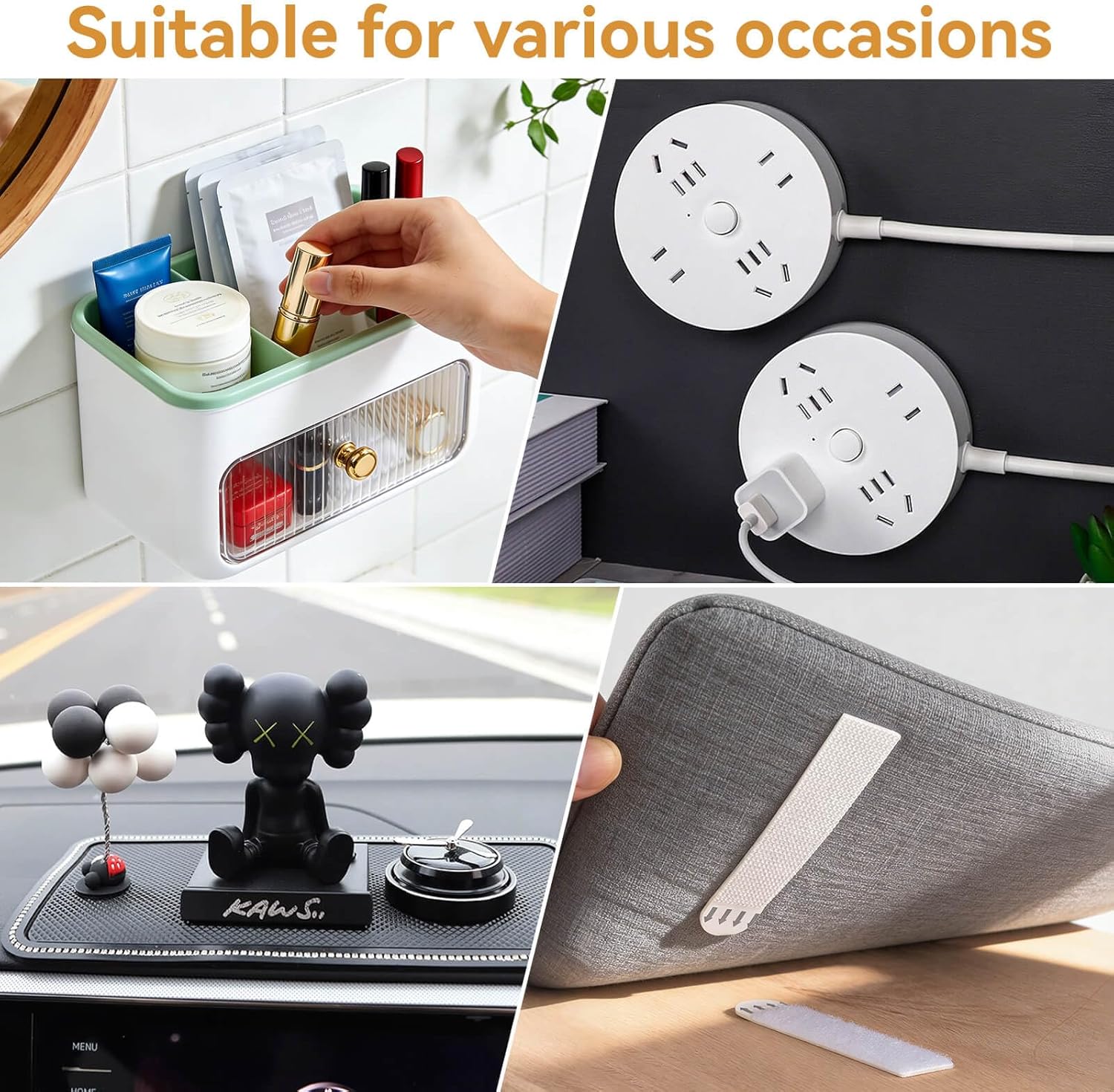 Heavy Duty Damage-Free Picture Hanging Strips, Super Strong Adhesive Hook & Loop Mounting Tape, No Drill No Nails Removable Hangers for Wall Frames, Posters and Christmas Decorations