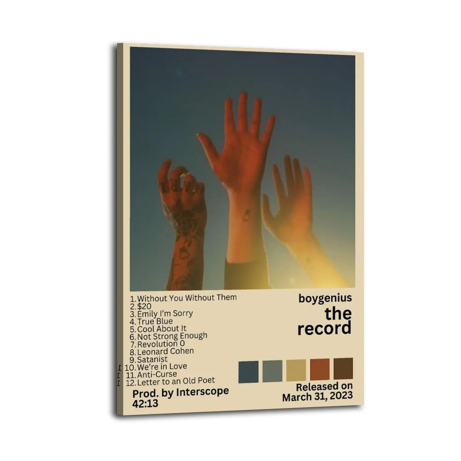The Record Boygenius AlbumArt Canvas Posters Photos Wall Decorations Canvas Printing Living Room Bedroom Decoration Wall Decoration Printing Office Aesthetic Posters