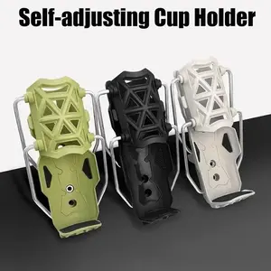 Self-Adjusting Cup Holder, 360° Rotatable Auto-Lock Self Adjusting Cup Holder, Bike Cups Holders Drink Holders, Adjustable Handlebar Crash Bar Mount Cups Cage for Cycling, Motorcycles