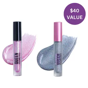 Electric Siren Diamond High Shimmer Gloss Duo - Moonstone Purple & Electric Silver Holographic Lip Gloss - US Exclusive