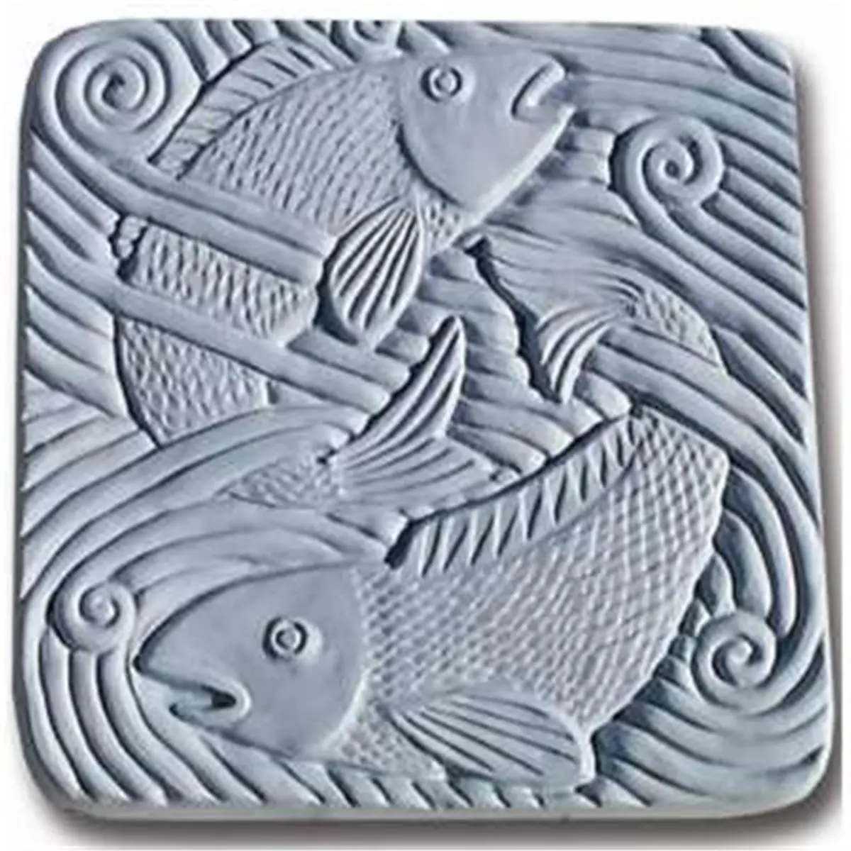 212 MAIN Fish in Water Concrete Stepping Stone Mold - Pack of 2, Square Shape, Personalized Garden Stone, Exterior Decorative Statues, Garden Sculptures Statues, Custom Path Creation, Outdoor Garden Accessories