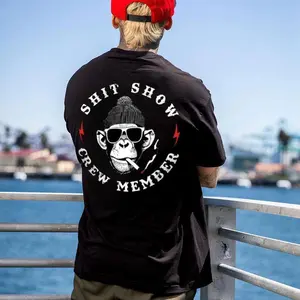 SHOW CREW MEMBER Graphic Print Apparel, Unisex T-Shirt, Hoodie & Sweater, Casual Daily Streetwear Tops, Universal Sizes for Men and Women, Trendy Crew Statement Clothing white tee
