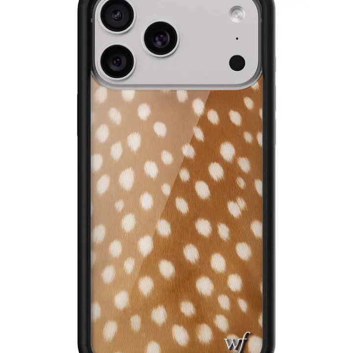 Wildflower Cases Custom Limited Edition Fawn Fur iPhone Smartphone Case - Brown & Tan Aesthetic, Raised Black Shockproof Bumper, Durable Protector, Women's Owned Small Business, Gift for Her