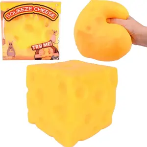 Squishy Cheese Block - Yellow, moldable fidget Toy with Squeeze Feature, Ideal for Play and Relaxation