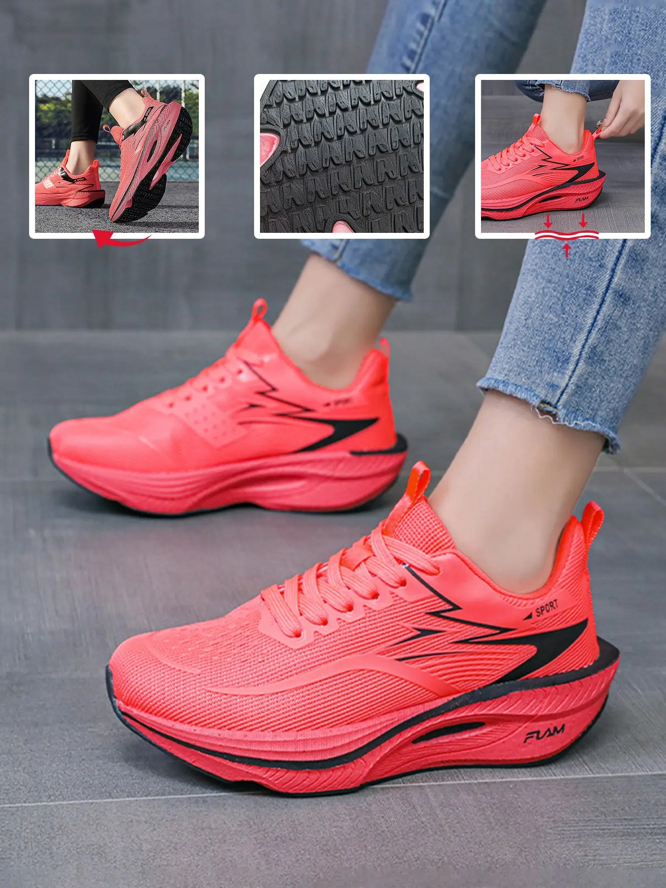 2026 Color Block Unisex Sneakers, Thick Platform Height Increase, Breathable Mesh Upper, Non-slip Sole, Casual Sport Shoes for Daily Wear & Outdoor Activities EU 36-45
