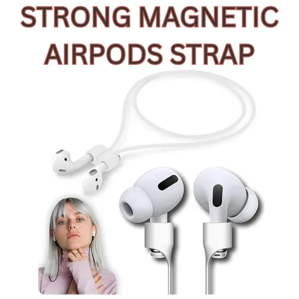 Ultra Strong Magnetic AirPods Strap – Anti-Lost Sports Lanyard Cord for AirPods Pro 3/2/1 & AirPods 3rd/2nd Gen, Secure Fit Neck Strap
