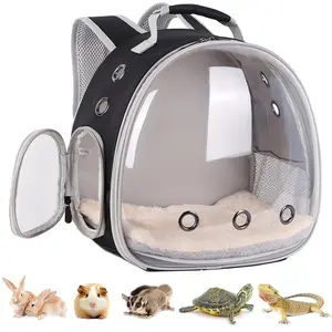 Portable Small Animal Backpack Travel Breathable Pet Carrier Bag Cages for Guinea Pig, Rabbit, Bearded Dragon, Squirrel, Tortoise, Bird, Lizard, Sugar Glider