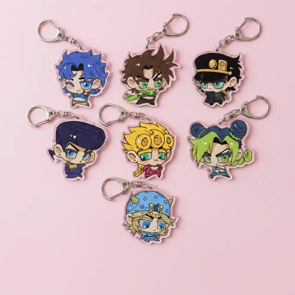 JoJo's Bizarre Adventure All Generations Acrylic Keychains | Fan-Made Anime Charm