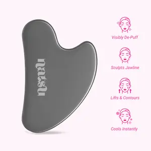 Stainless Steel Facial Gua Sha Massage Skincare Tool - De-puff Inflammation, Increase Circulation, Reduce Tension, Sculpt & Define Face Neck & Body