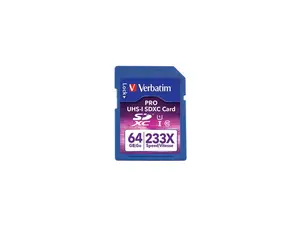 Verbatim PRO 233X 64GB Secure Digital Extended Capacity (SDXC) Flash Card Model 97466