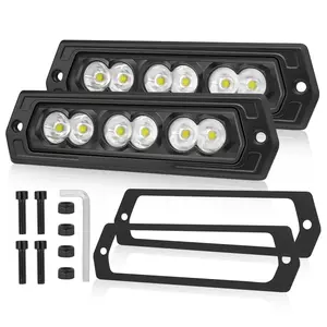ANGU-OFFROAD 7in Flush Mount LED Pods - 2PCS 120W CREE High Power Spot Beam Auxiliary Lights, Durable Construction for Truck, UTV Work Lighting