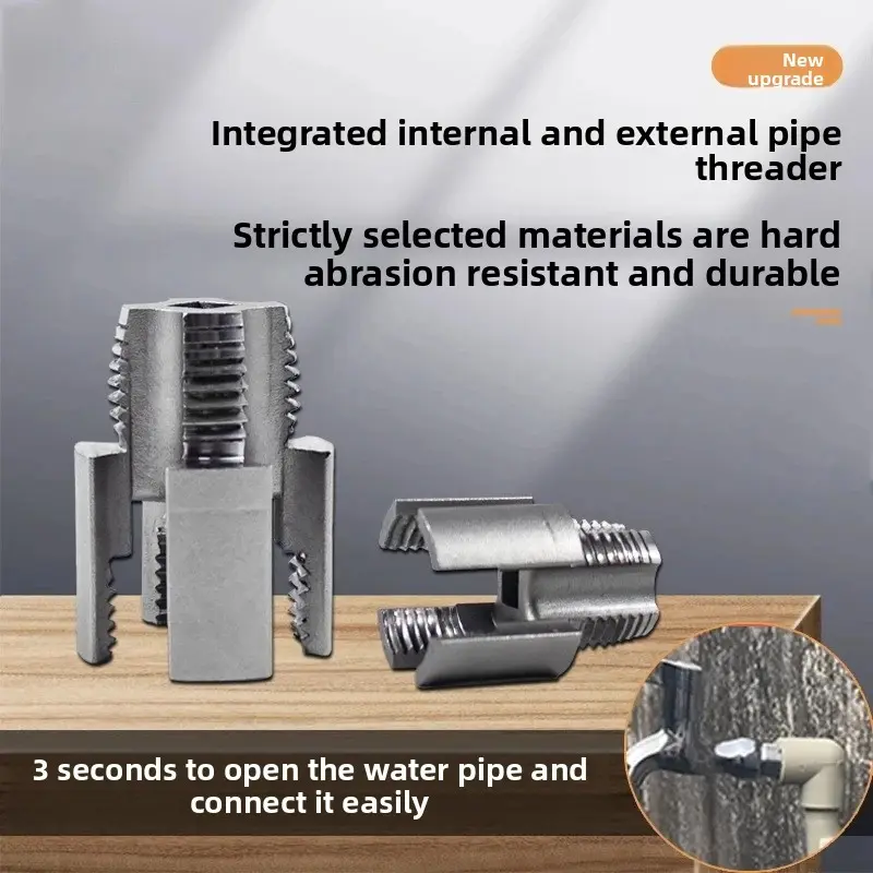 Integrated Pipe Threading Tool - 1/2" & 3/4" PPR Pipes Compatible, Sturdy Material Internal-External Thread Maker with Matching Taps and Dies, Easy for DIY Installations, Plumbing Repairs, Maintenance