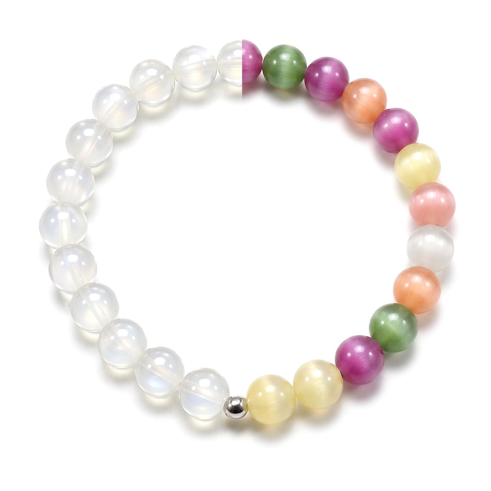 Dopamine Necklace - Rainbow Bead Choker - Bracelet - UV Reactive Necklace Waterproof - Summer Jewelry - Stackable-colorful necklace-vacation jewelry for women-beach jewelry for women-beaded-colorful