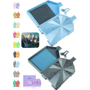 Crystalline  Art Trays with   Painting Accessories, 2-  Painting Trays with , Silky  Art Accessories and Tools, Alpine Lake