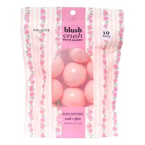 Blush Crush Bath Bombs (Rose Infused) - 10 Pack