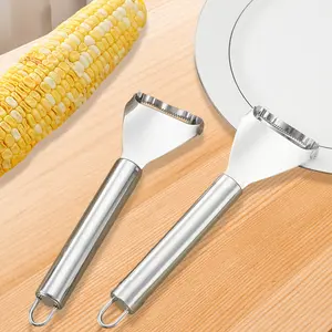 2 Counts Corn Peeler, Professional Corn Shucking Tools, Sharp Stainless Steel Corn Cutters for Home Kitchen Use