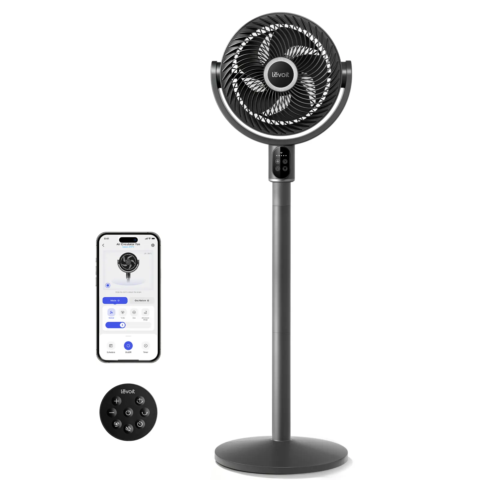 LEVOIT R382S CoreBreeze 2.0 Smart Standing Fan with Filter, Ultra Quiet 20dB for Sleep, 90° Oscillating, Powerful Airflow for Bedroom,dorm essentials,home essentials