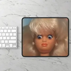 Funny Shocked Doll Mouse Pad Aesthetic Desk Setup Gift Idea