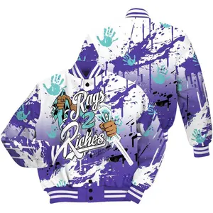 Varsity Jacket Match Low Hornets 1s Sneakers, Rag to Riches Graphic Design, Oversized Streetwear Baseball Coat, Trendy Fan Outfit