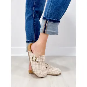 Corkys One For The Books Slip-On Clogs in Sand Tweed Corkys One For The Books Slip-On Clogs in Sand Tweed