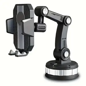 Car Phone Holder - Universal Phone Mount Dashboard Windshield Window Cell Phone Sucker Mount Super Adsorption Phone Holder with Robot Arm Car Phone Holder Automobile Fit for iPhone Smartphone Accessories Adjustable Clip Cellphone Stand Easy Installation