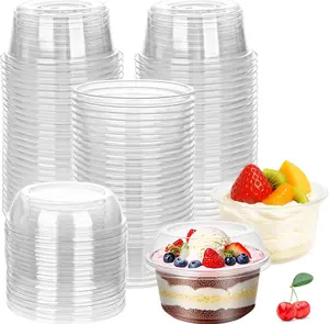 50 Pack 12 oz Plastic Dessert Cups Clear Acai Bowls with  Disposable Fruit Parfait Cups Containers With Spoon for Cupcake Yogurt Pudding Yogurt Parfait Smoothie