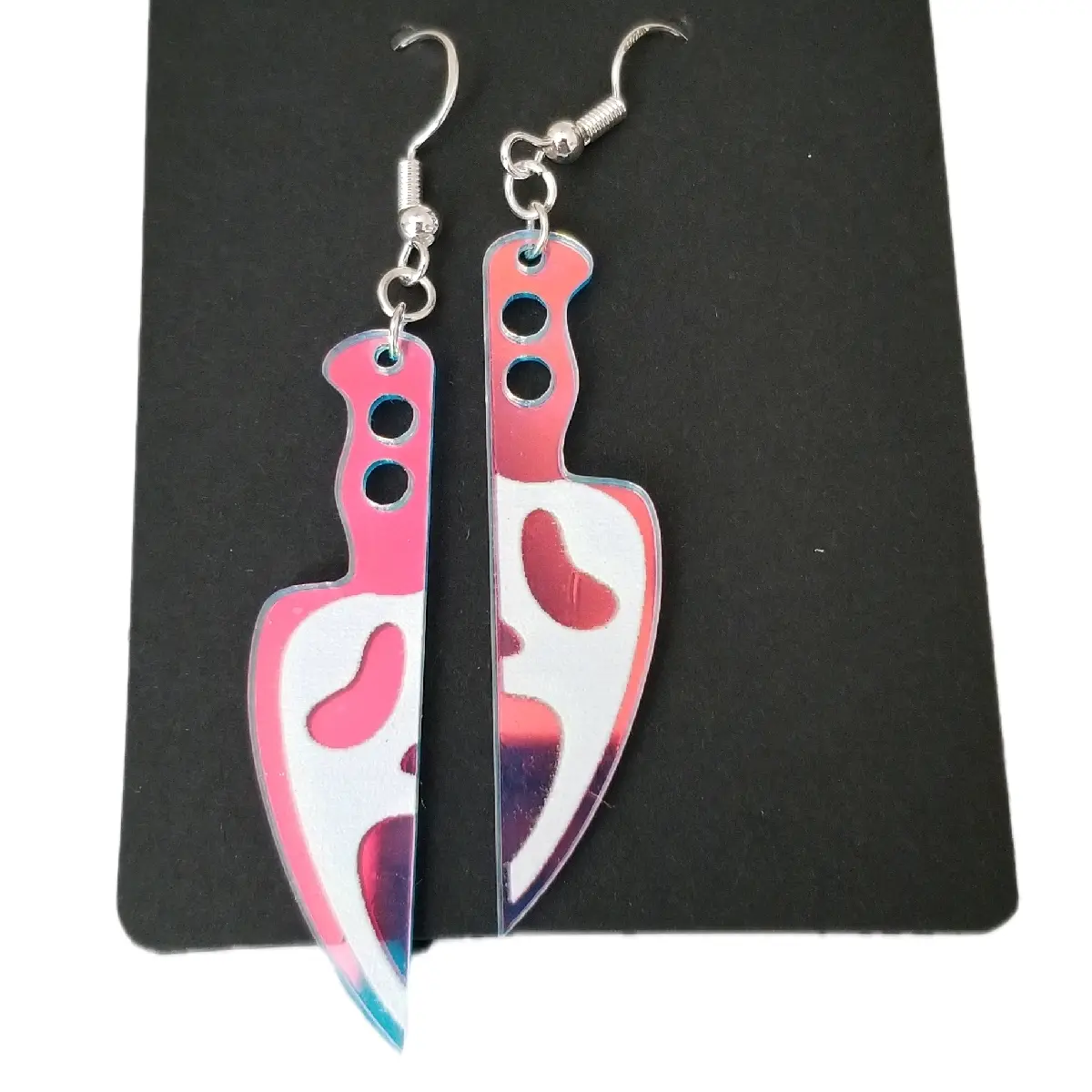 Ghostface Knives Dangle Earrings Iridescent