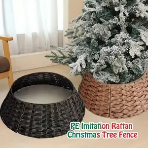 Durable Pe Imitation Christmas Tree Fence, Festive Tree Skirt for Home & Kitchen Decor, Easy to Clean Holiday Seasonal Arrangement