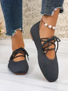 Women's Flat Mary Jane Ballet Shoes, Strap Mesh Comfortable Breathable Slip-On, Casual Commute Wear, Elegant All-Season Footwear