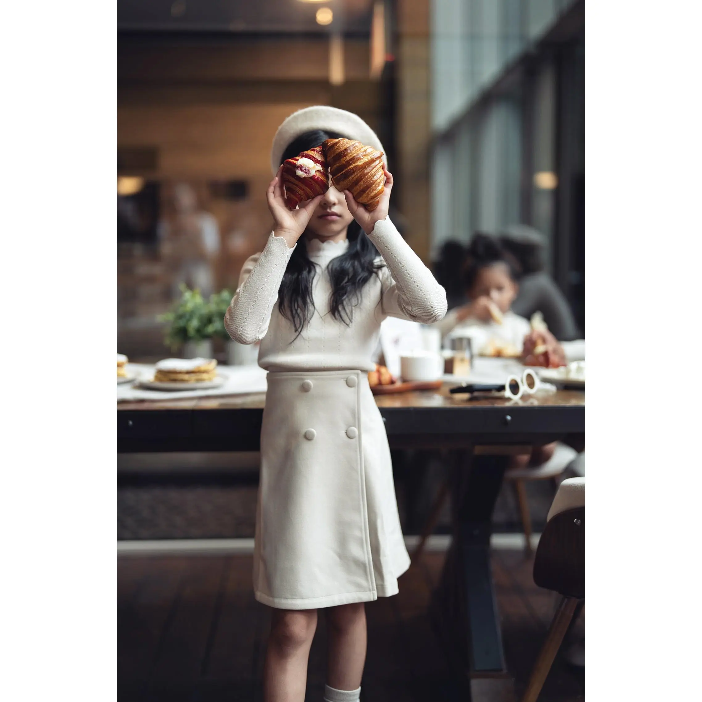 SCALLOPED KNIT SWEATER